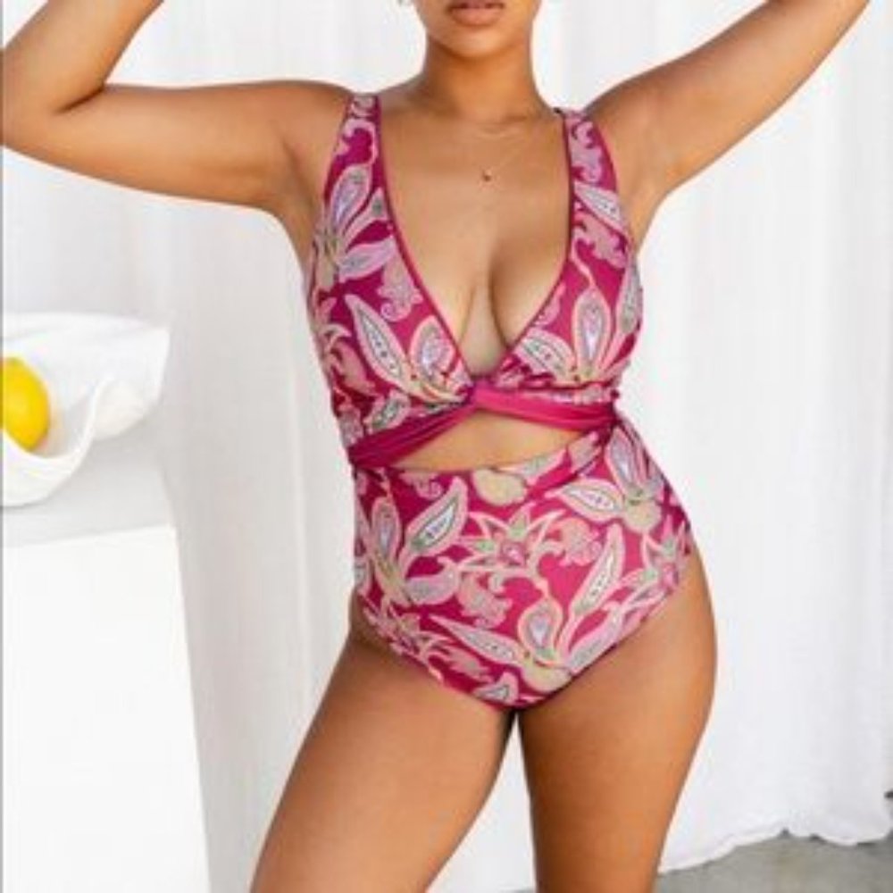 NWT BAIIA SANGRIA REVERSIBLE BIKINI WRAP TOP & BIKINI BOTTOMS (US SZ 8/AU SZ 12)